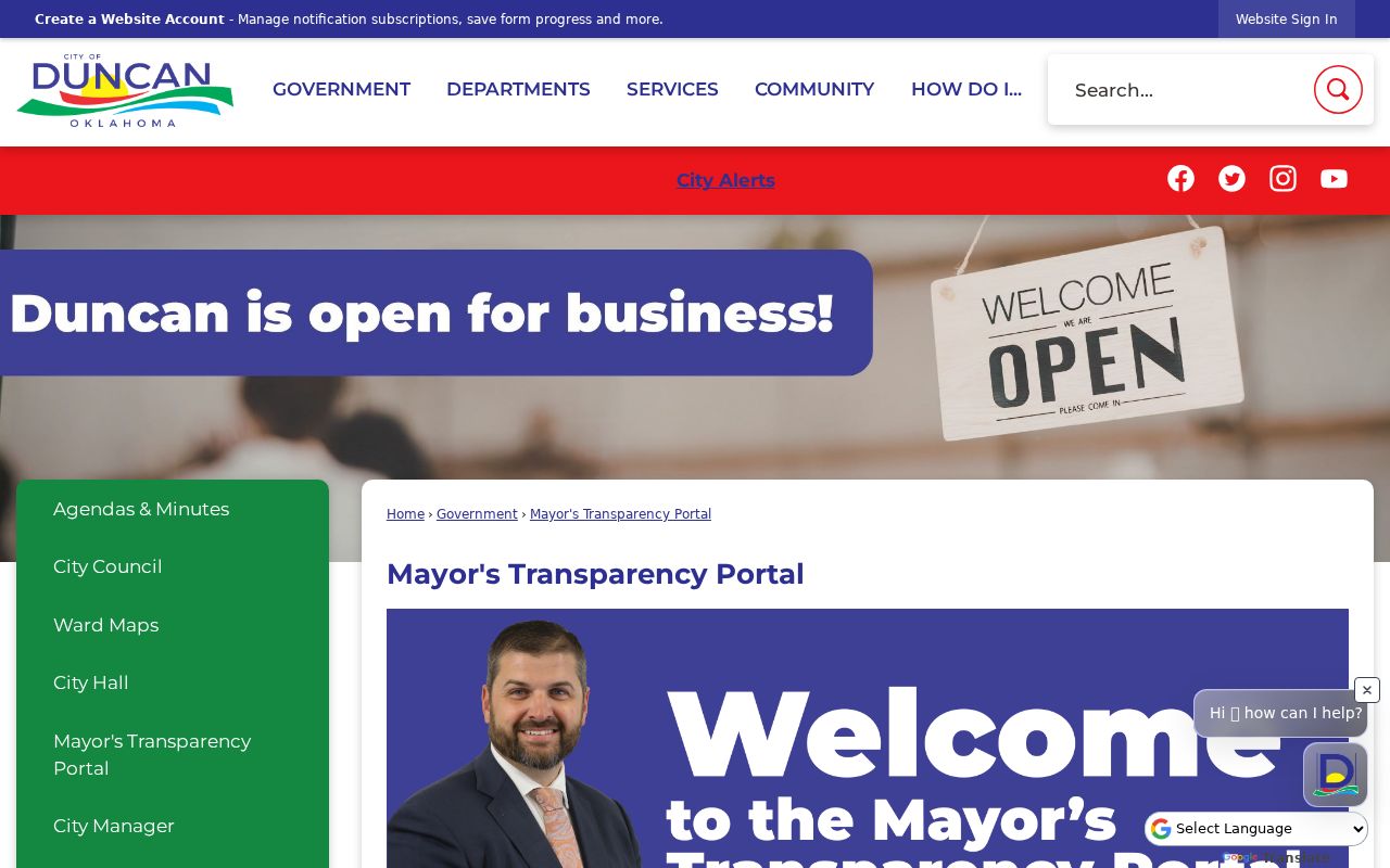 Duncan neighbors civic research through the Mayor's Transparency Portal