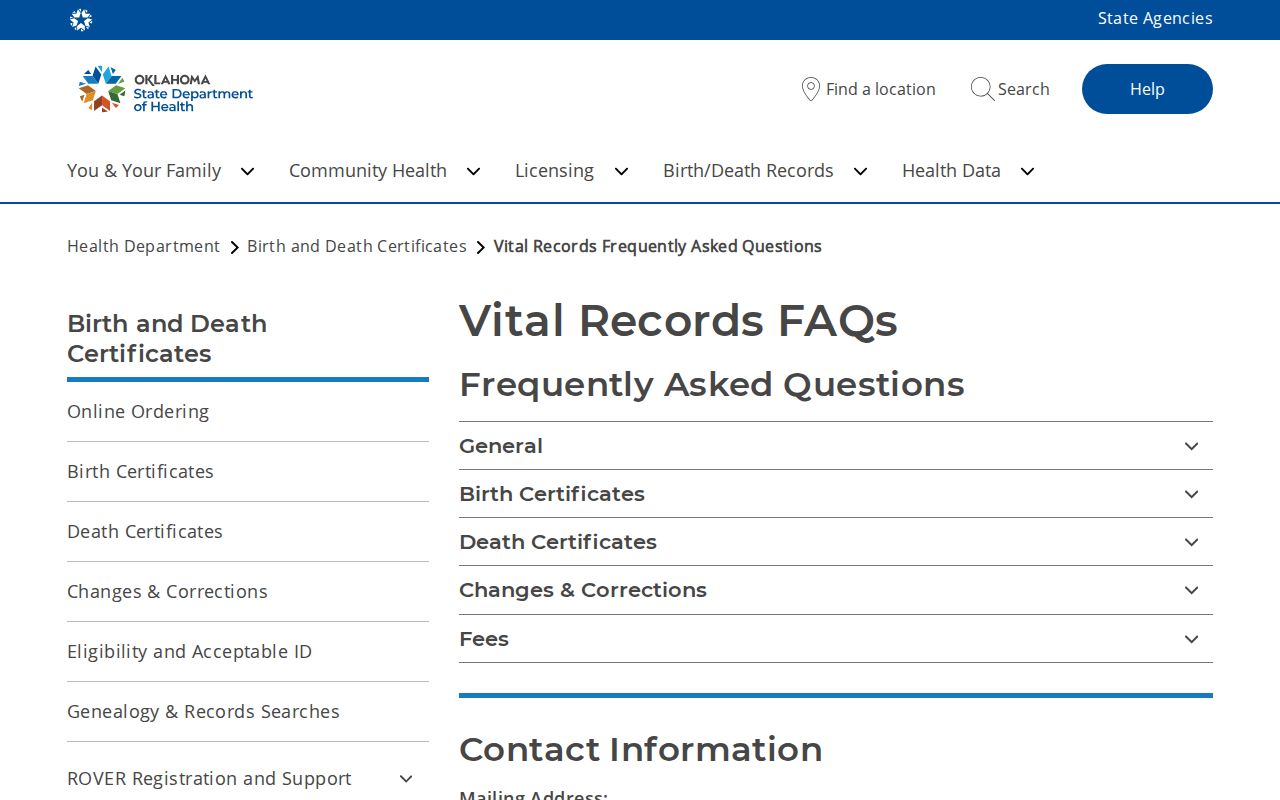 Duncan residents directory Oklahoma Vital Records certificate guidance