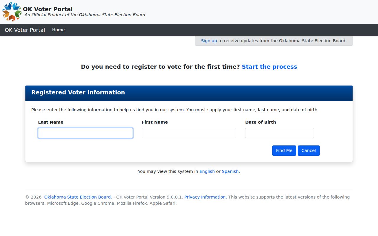Duncan resident lookup voter portal identity-verification screen