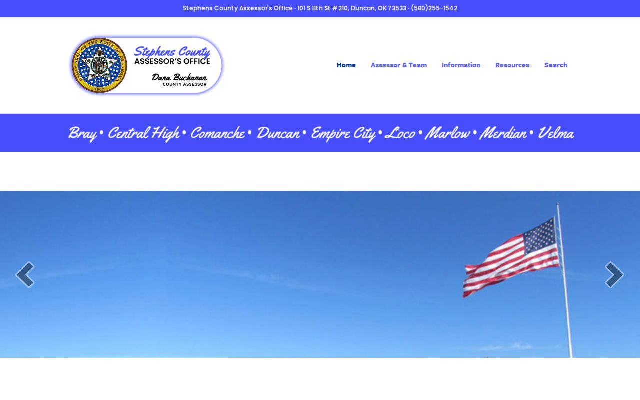 Duncan street directory Stephens County Assessor page